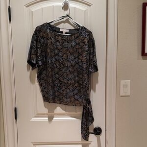 Michael Kors Black gold and silver and star shimmer Blouse. Fits like a large sm